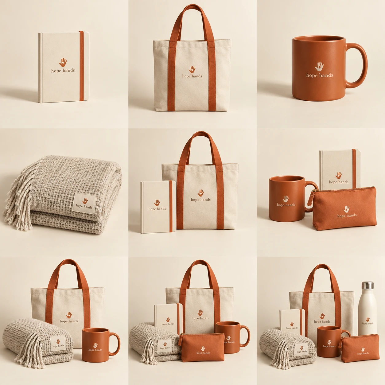 Hope Hands Foundation merchandise concept: pocket notebook.